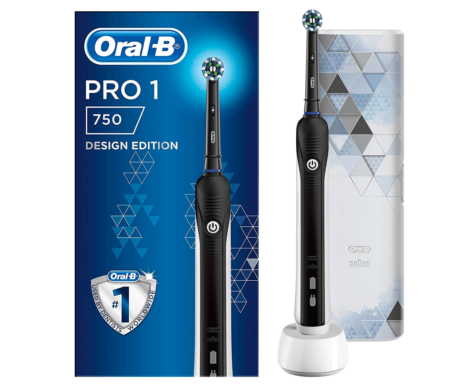 BRAUN Oral-B Pro 1 750 Black / Cepillo de dientes eléctrico + estuche