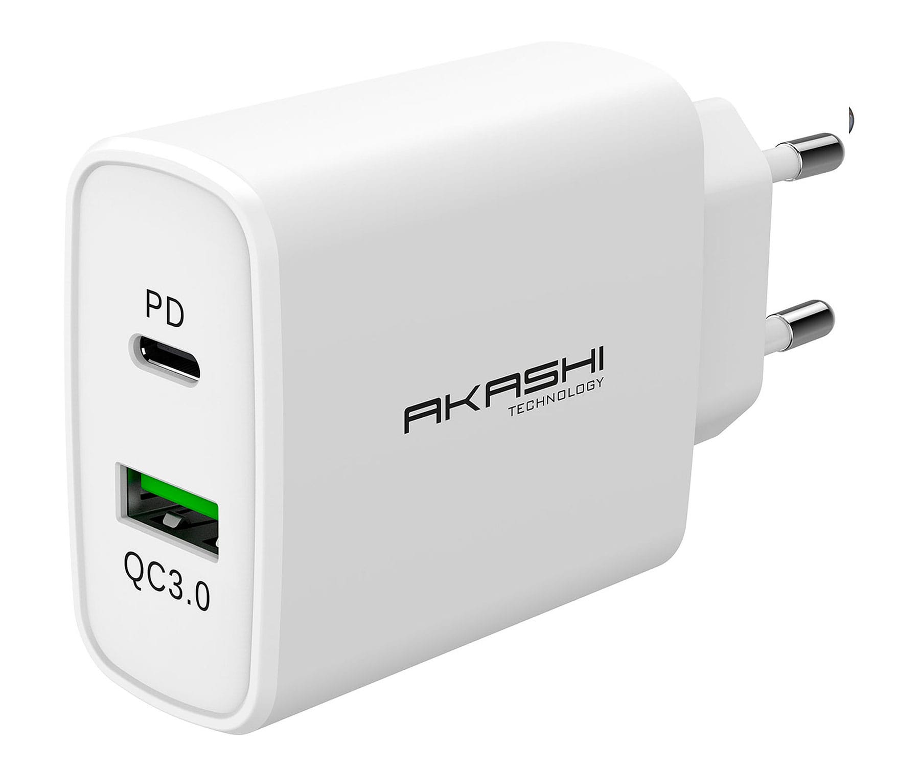 AKASHI ALTACQC38WH / Cargador de red eléctrica USB-A + USB-C 28W