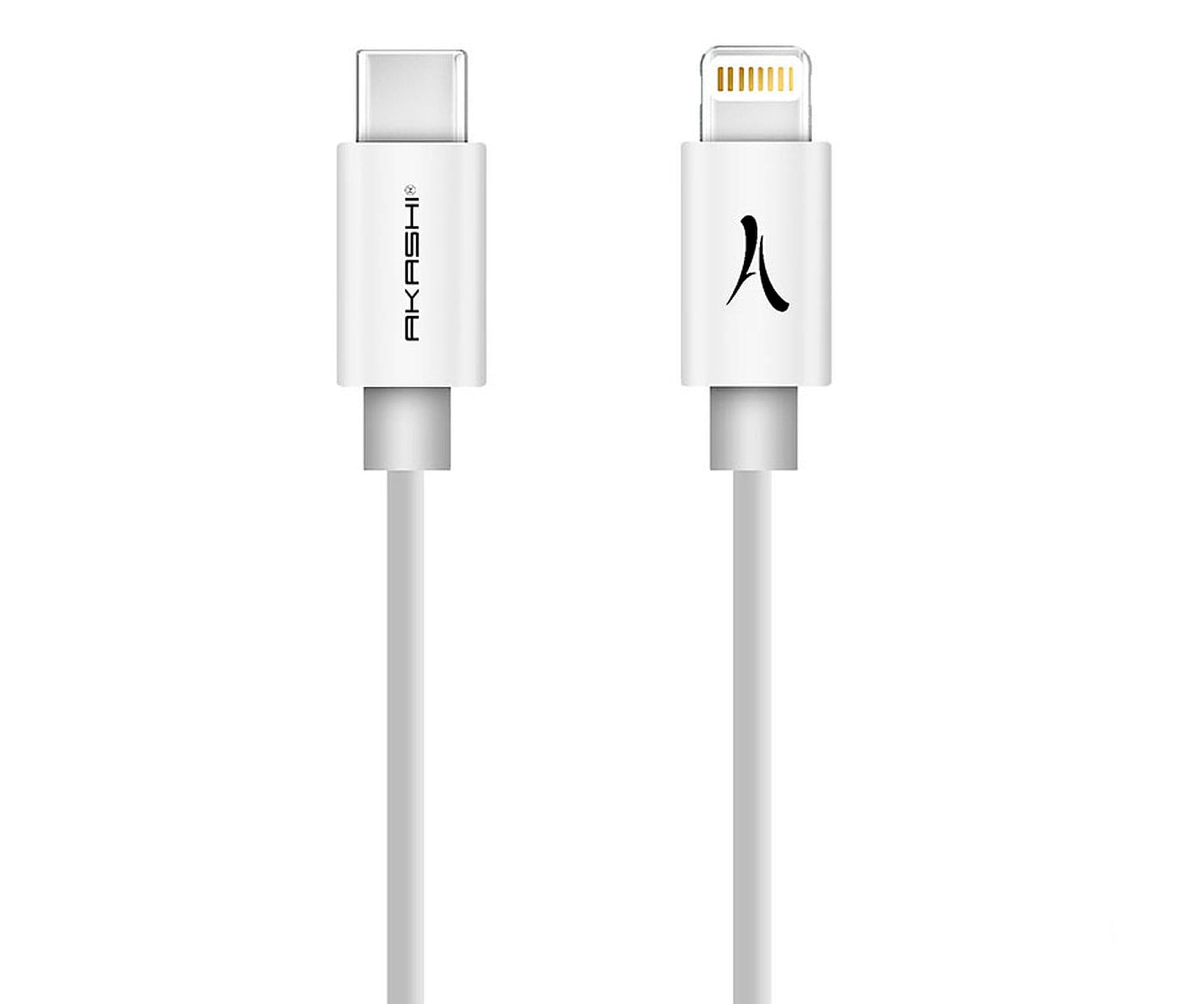 AKASHI Blanco / Cable USB-C (M) a Lightning (M) 3m