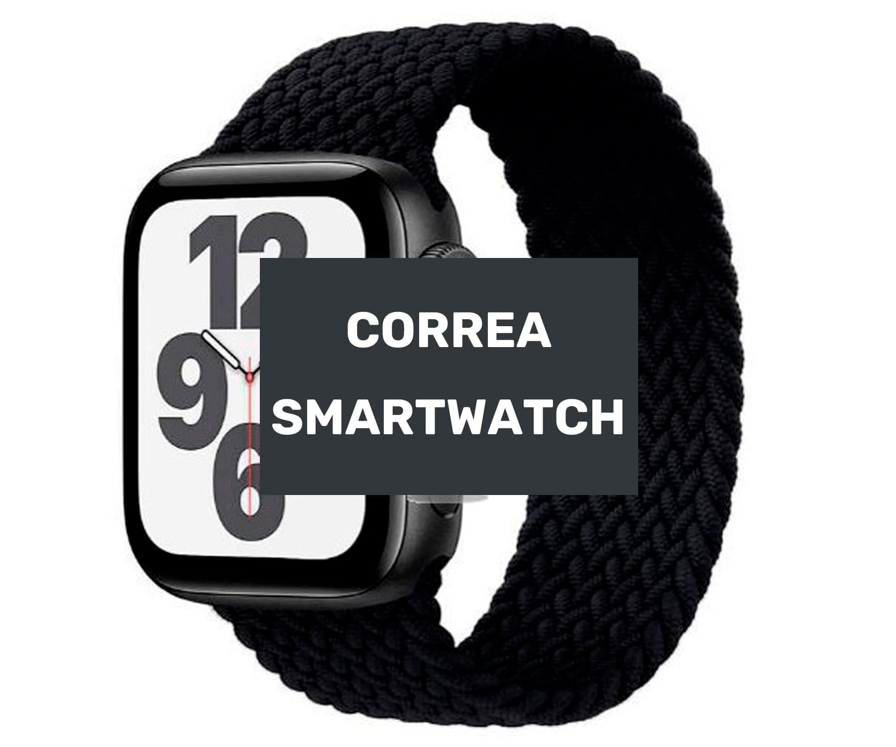 JC Correa de smartwatch de tela negra / Apple Watch 44mm