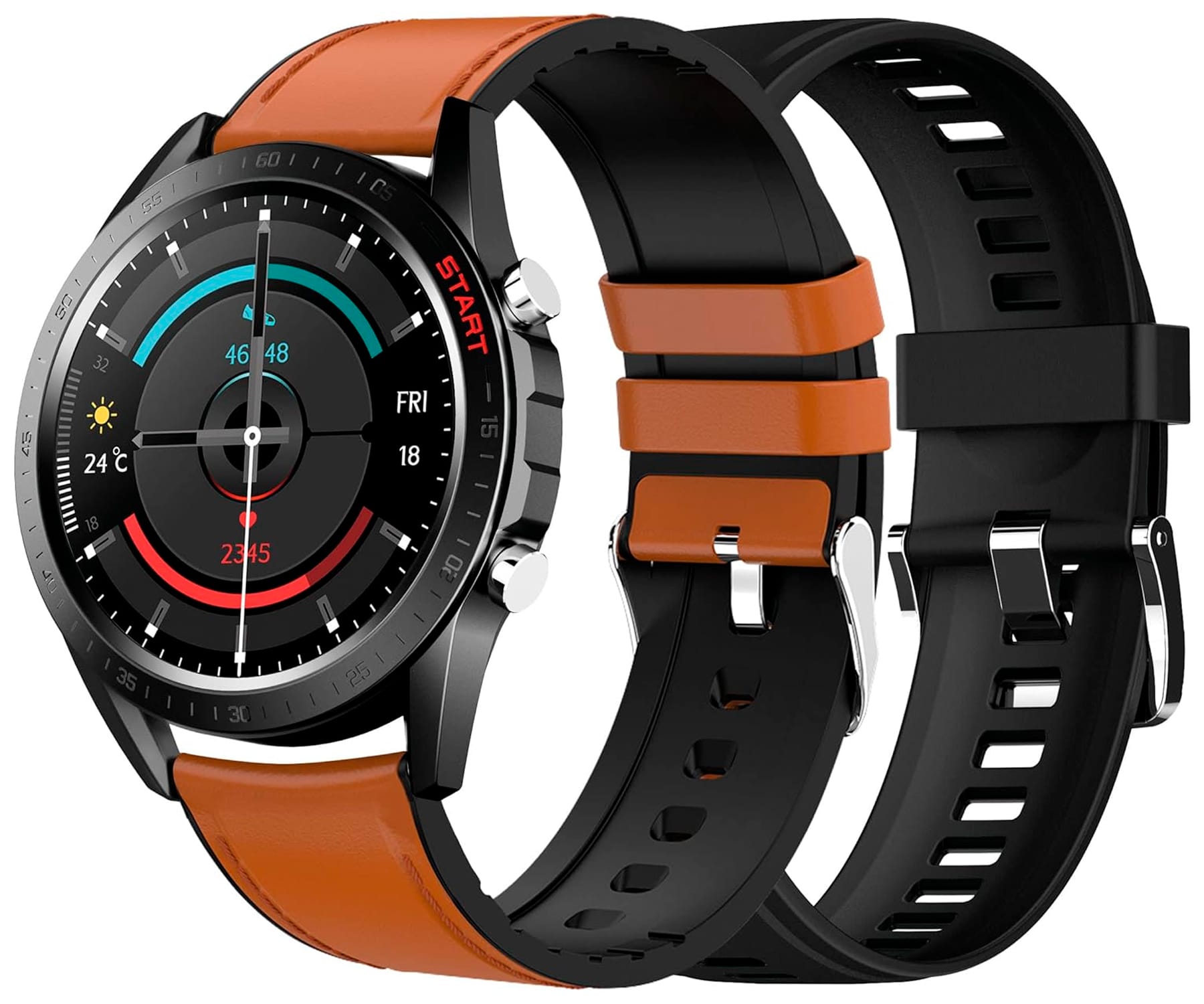 DCU Smartwatch Elegance 2 correas Negra + Marrón / Smartwatch 1.32"