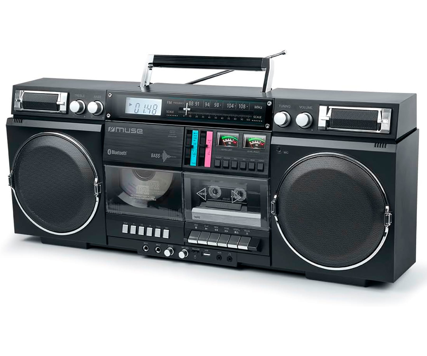 MUSE M-380 GB Black / Radio K7 y CD portátil