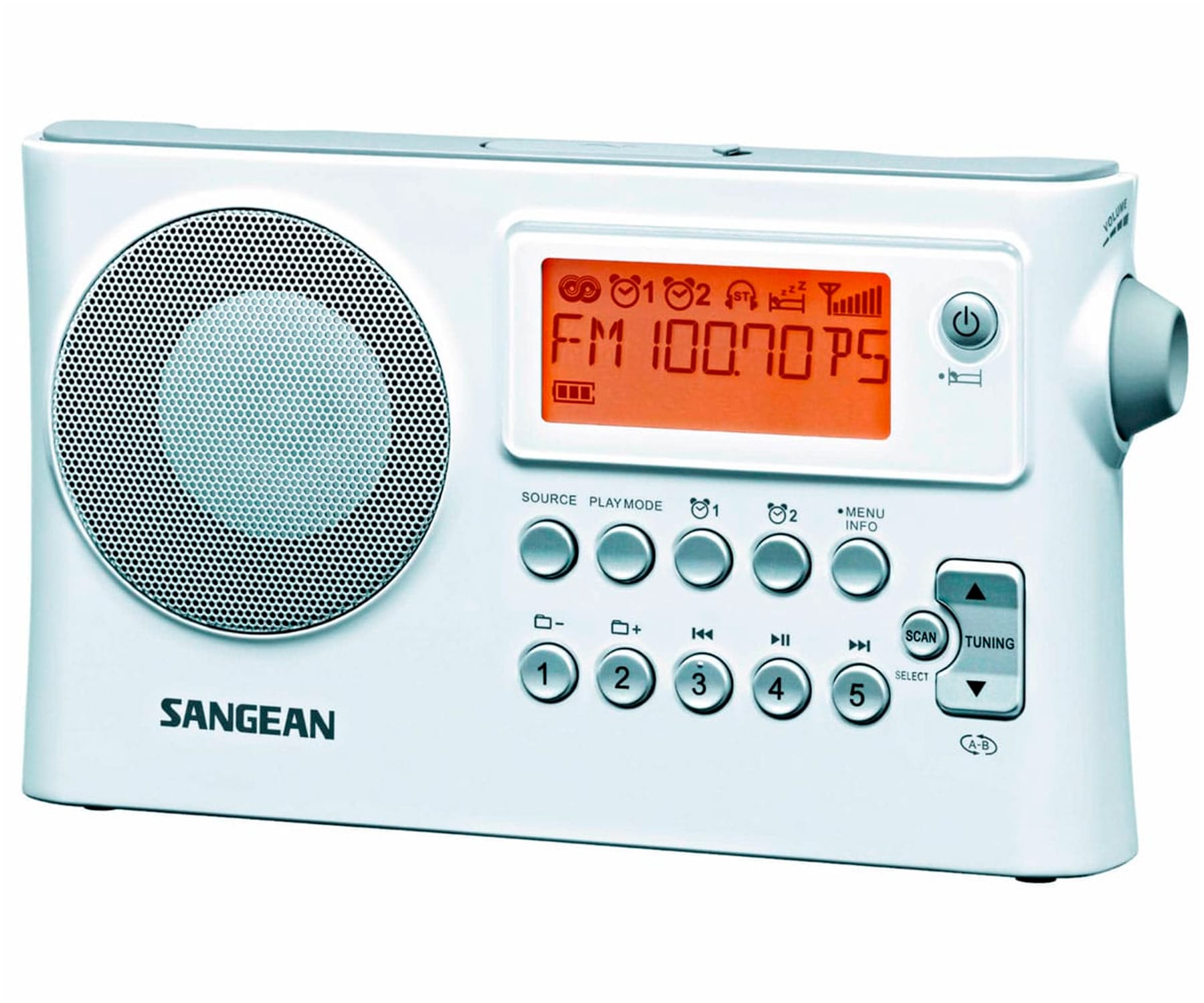 Sangean PR-D14 Blanco / Radio despertador portátil