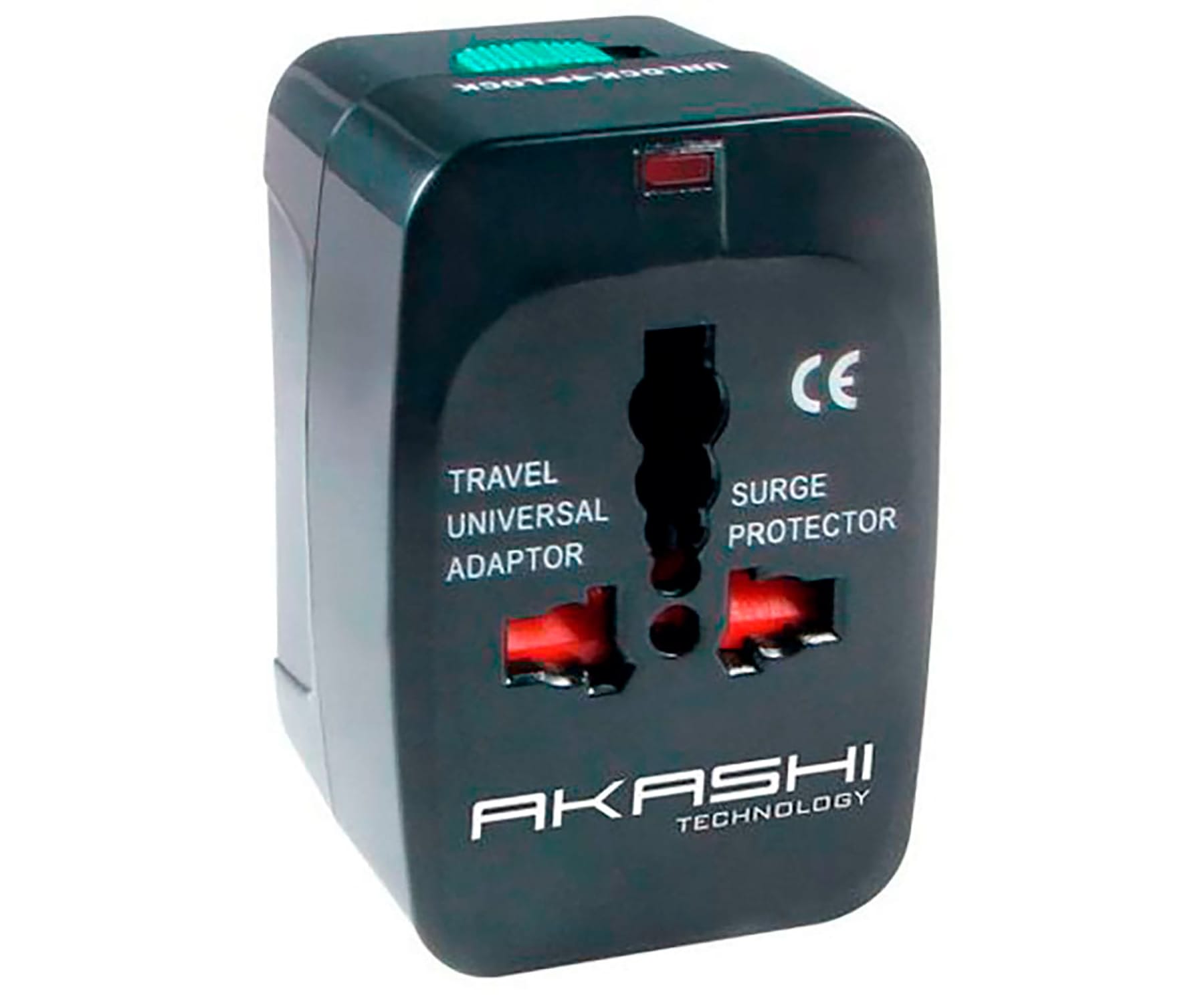 AKASHI ALTWP200BLK ADAPTADOR UNIVERSAL DE VOLTAJE CON 2 USB COMPATIBLE CON 150 PAÍSES