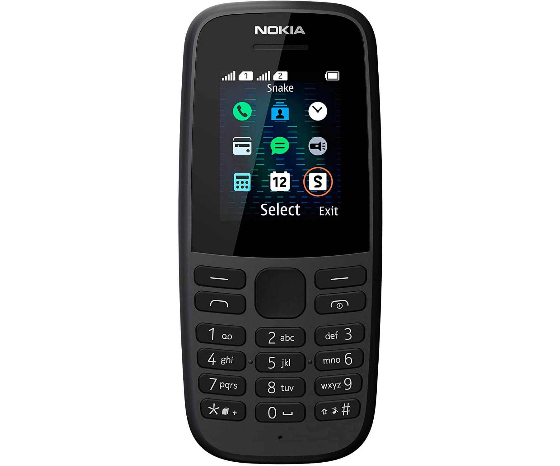 NOKIA 105 NEGRO MÓVIL GSM DUAL SIM 1.77'' QQVGA 4MB RADIO FM SNAKE XENZIA