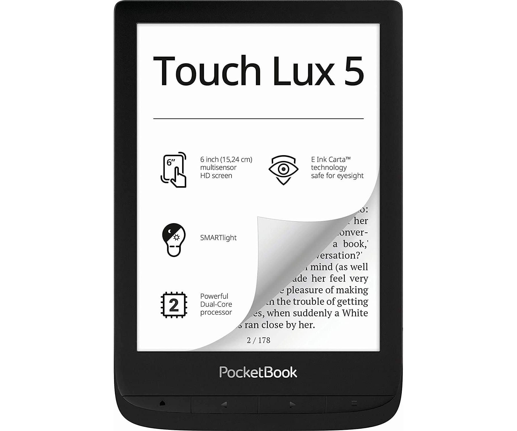 PocketBook Lux 5 Black / Lector de libros electrónicos 6" 8GB