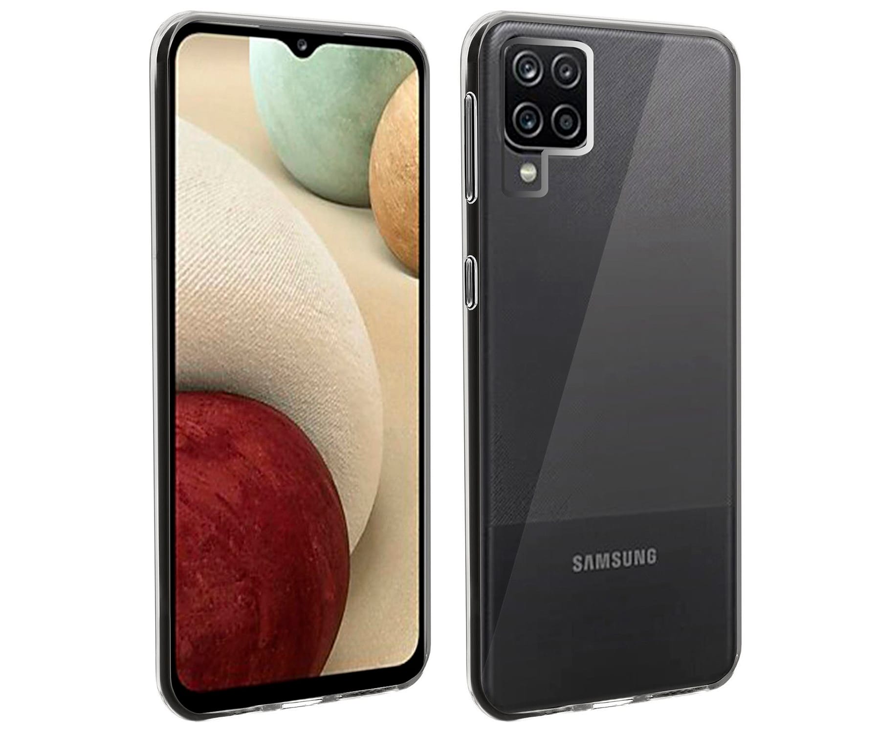 Akashi Carcasa trasera para Samsung Galaxy A12/Transparente
