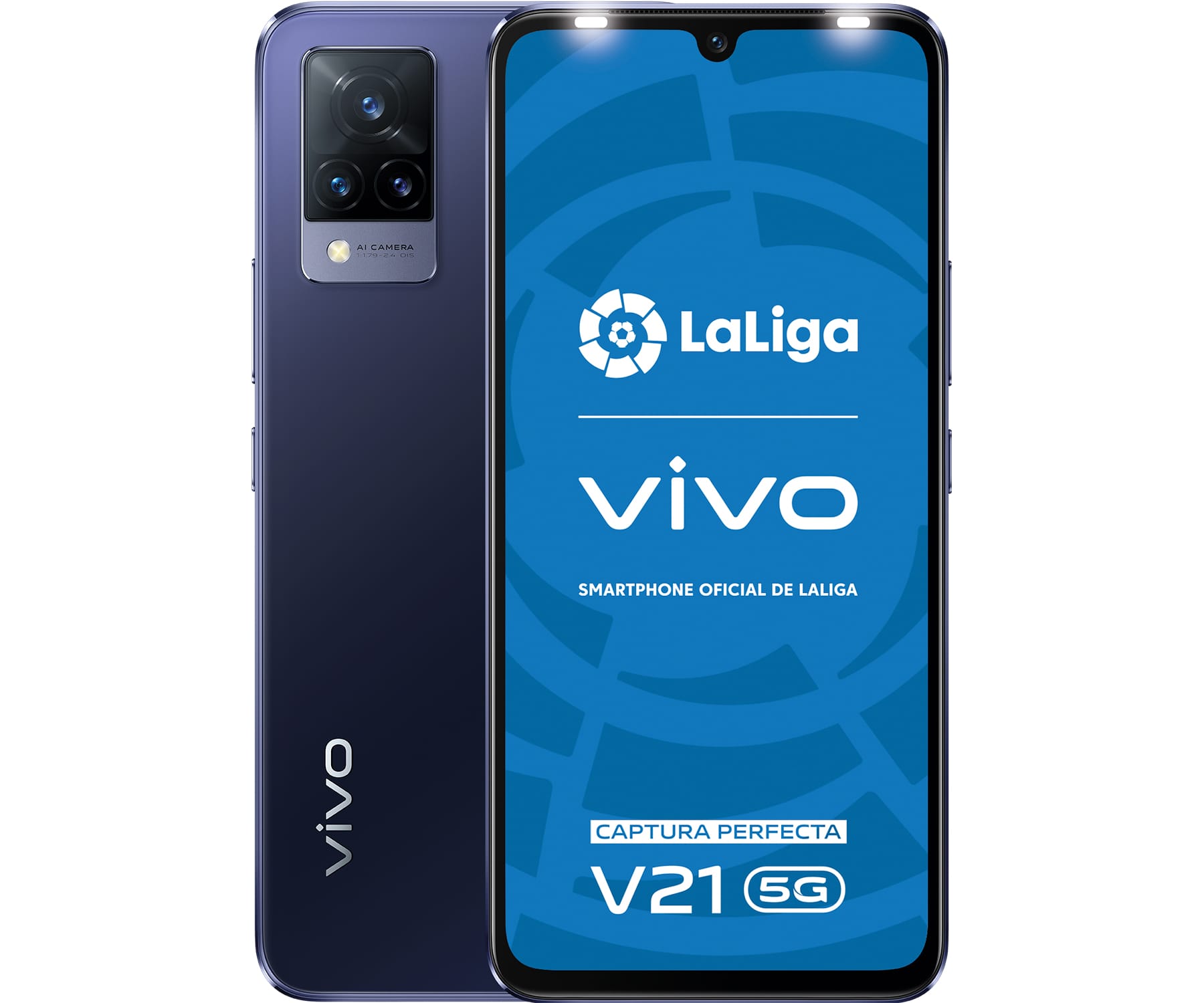 vivo V21 5G Azul (Dusk Blue) 8+128GB / 6.44'' AMOLED 90Hz / Dual SIM