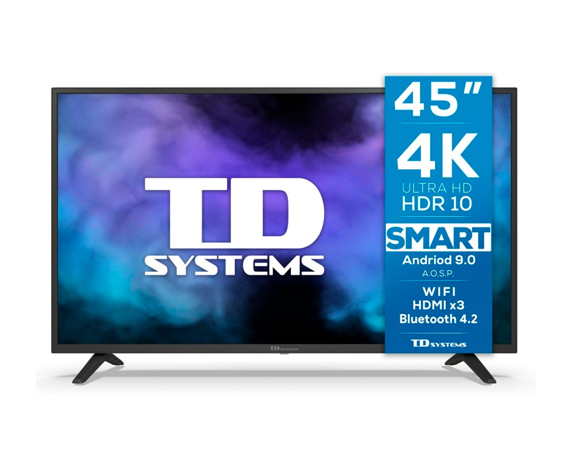 TD SYSTEMS K45DLJ12US Televisor Plata Smart TV 45" Direct LED UHD 4K HDR