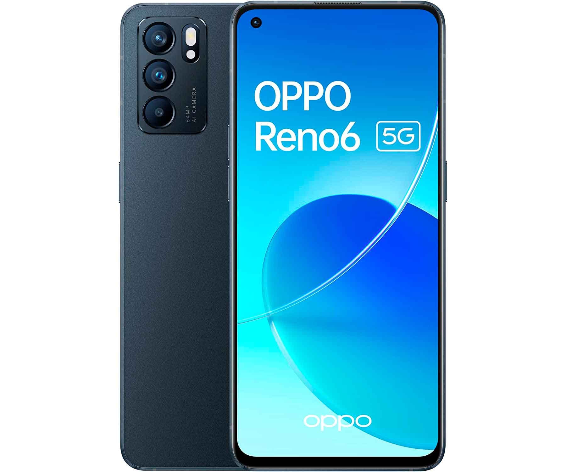 OPPO Reno6 5G Negro (Stellar Black) 8+128GB / 6.43" AMOLED 90Hz / Dual SIM
