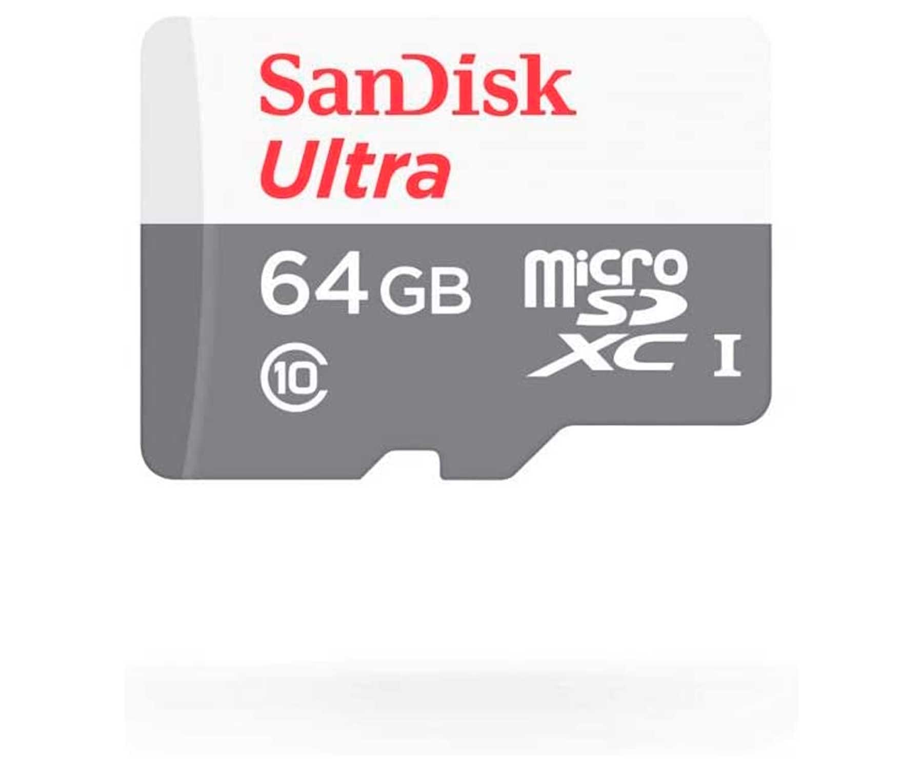 SanDisk Tarjeta de memoria microSD XC UHS-I Clase 10 de 64GB 80Mb/s + adaptador