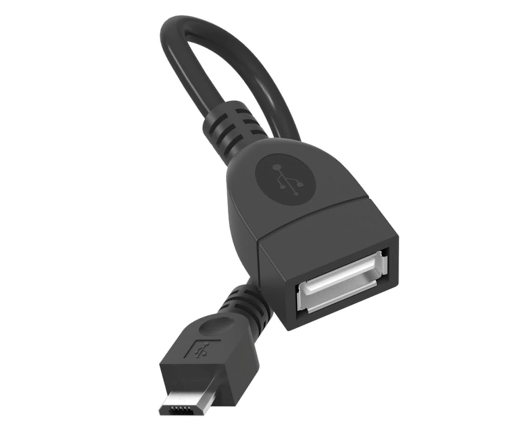 JC OTG Black / Cable adaptador microUSB (M) a USB-A (H) 10cm