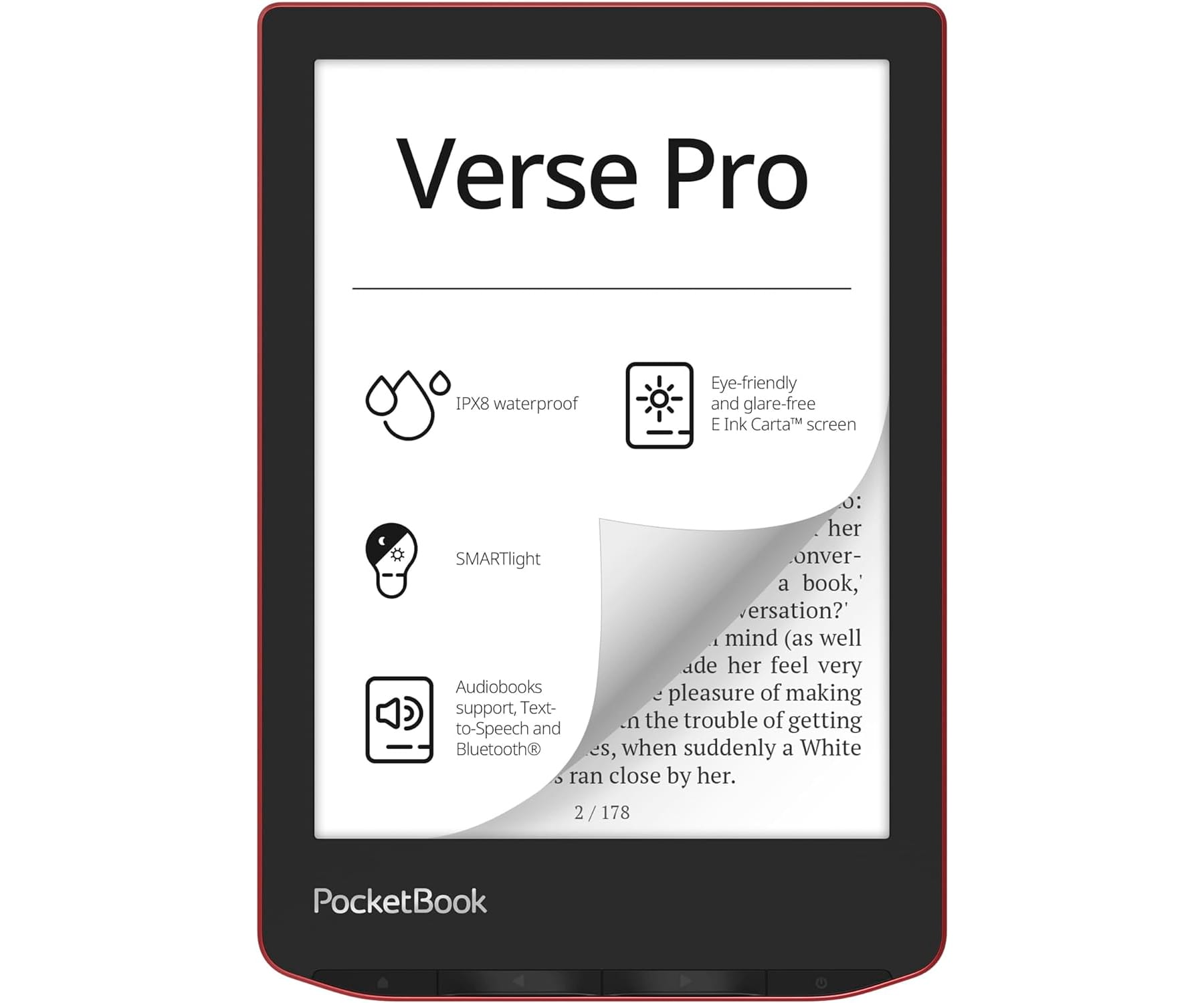 PocketBook Verse Pro Passion Red / Lector de libros electrónicos 6