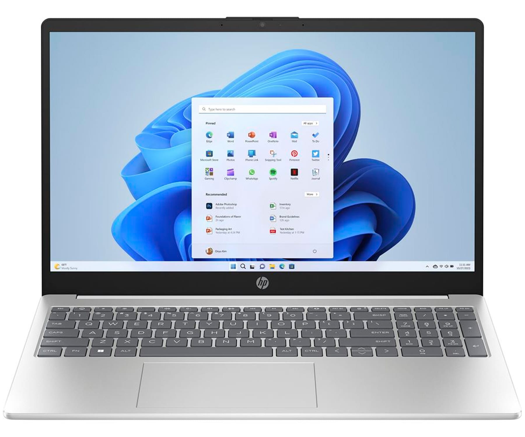 HP Laptop 15 White / 15.6" Full HD / Intel Core i3 N305 / 8GB DDR4 / 256GB M2 NVMe / Windows