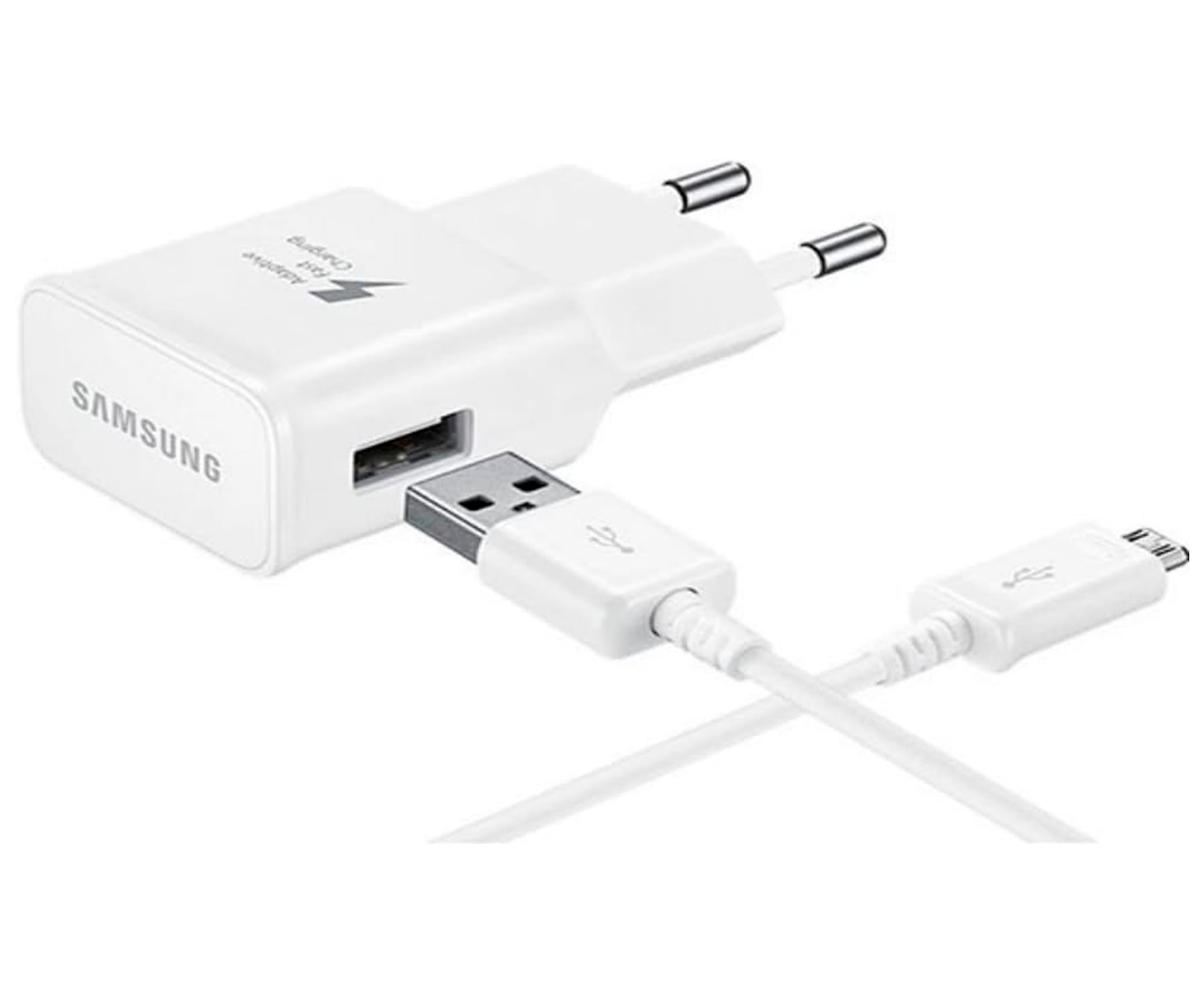 Samsung EP-TA20EWEUGWW Blanco / Cargador de red eléctrica USB-A + Cable microUSB