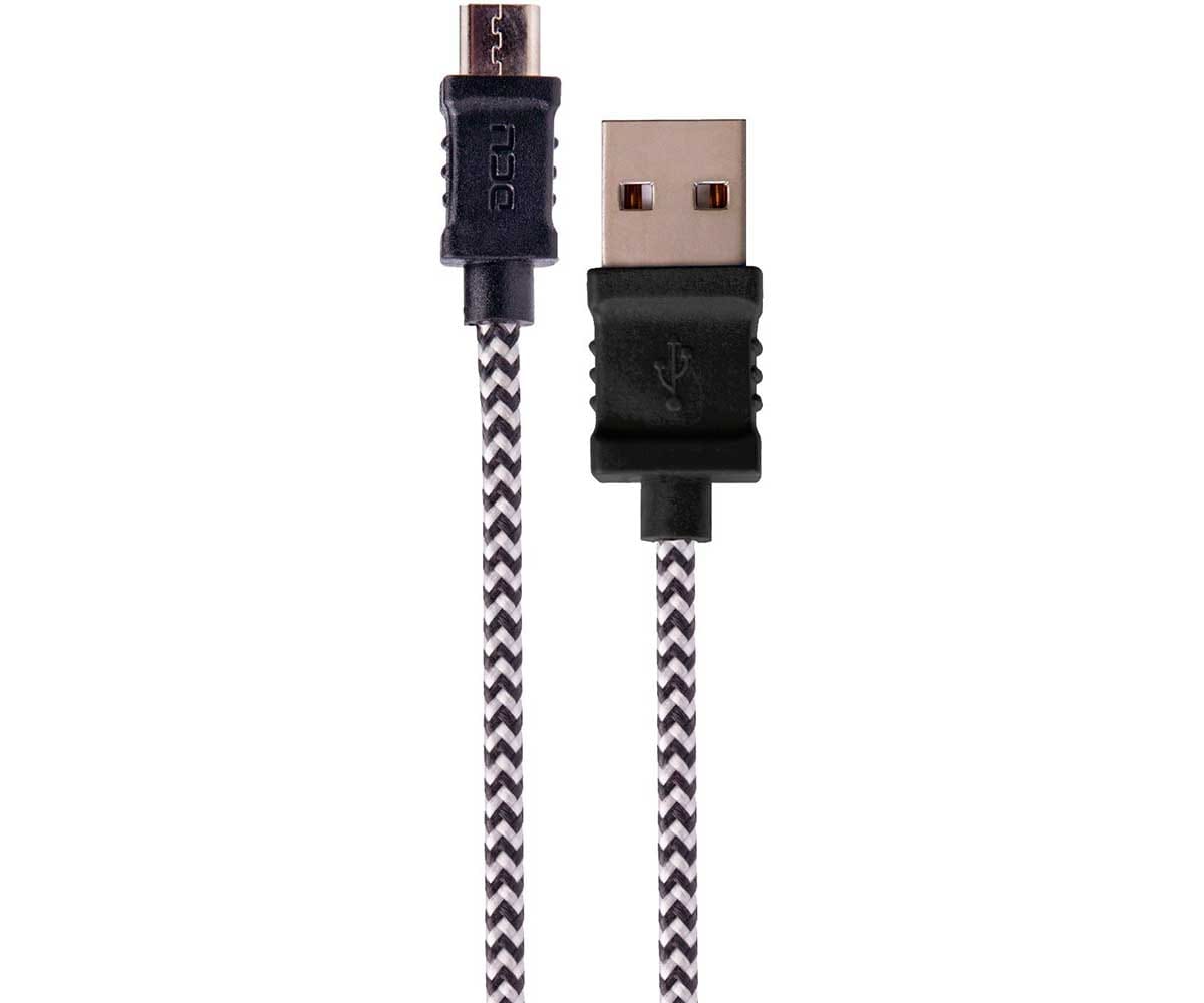 DCU CABLE NEGRO Y BLANCO USB A MICRO USB DE 1 METRO