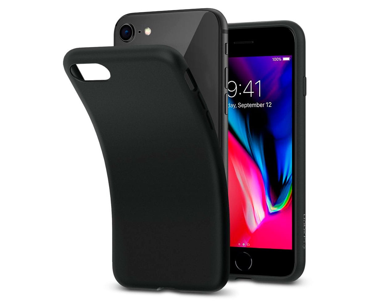 JC Funda trasera silicona Negro / Apple iPhone 7 - 8